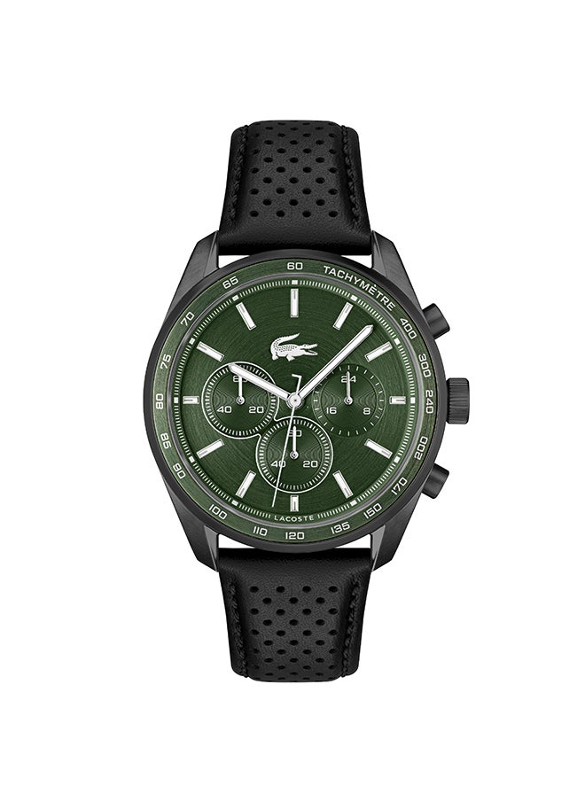 LACOSTE Men's Chronograph Round Shape Leather Wrist Watch 2011345 - 42 Mm  - Image 1