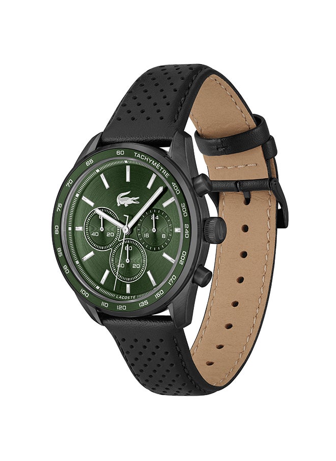 LACOSTE Men's Chronograph Round Shape Leather Wrist Watch 2011345 - 42 Mm  - Image 2