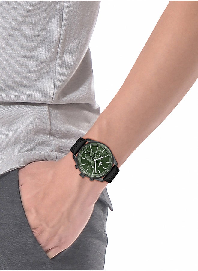 LACOSTE Men's Chronograph Round Shape Leather Wrist Watch 2011345 - 42 Mm  - Image 4