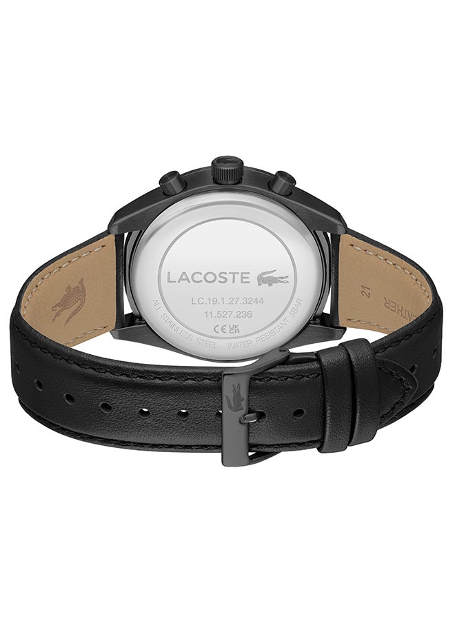 LACOSTE Men's Chronograph Round Shape Leather Wrist Watch 2011345 - 42 Mm  - Image 3