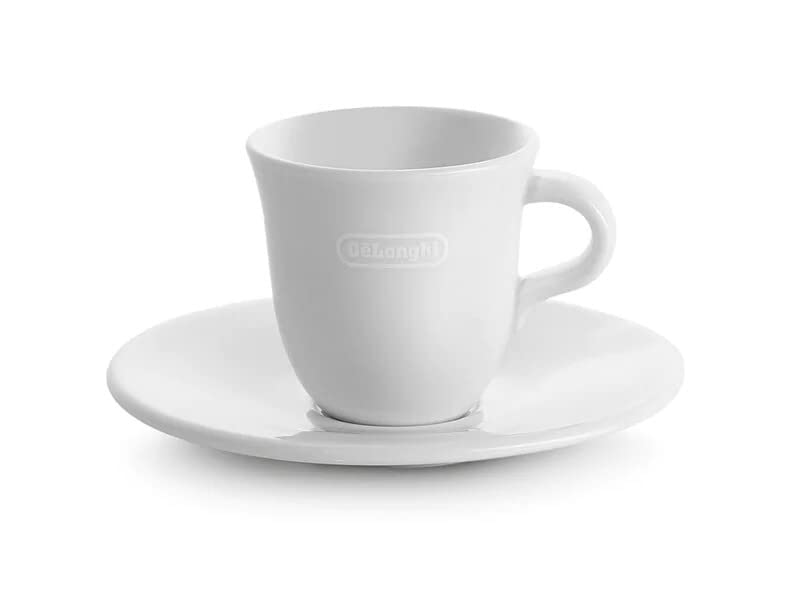 De'Longhi Delonghi 2x tazzine caffè 70ml by Tognana porcellana ceramica bianca + piattini - Image 4