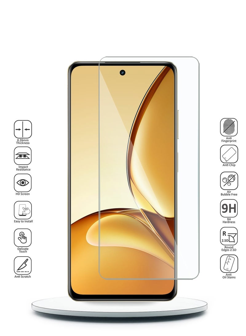 Wtech Realme C63 5G 2024 Premium Series Curved Edges 9H 2.5D Tempered Glass Screen Protector - Clear - Image 2