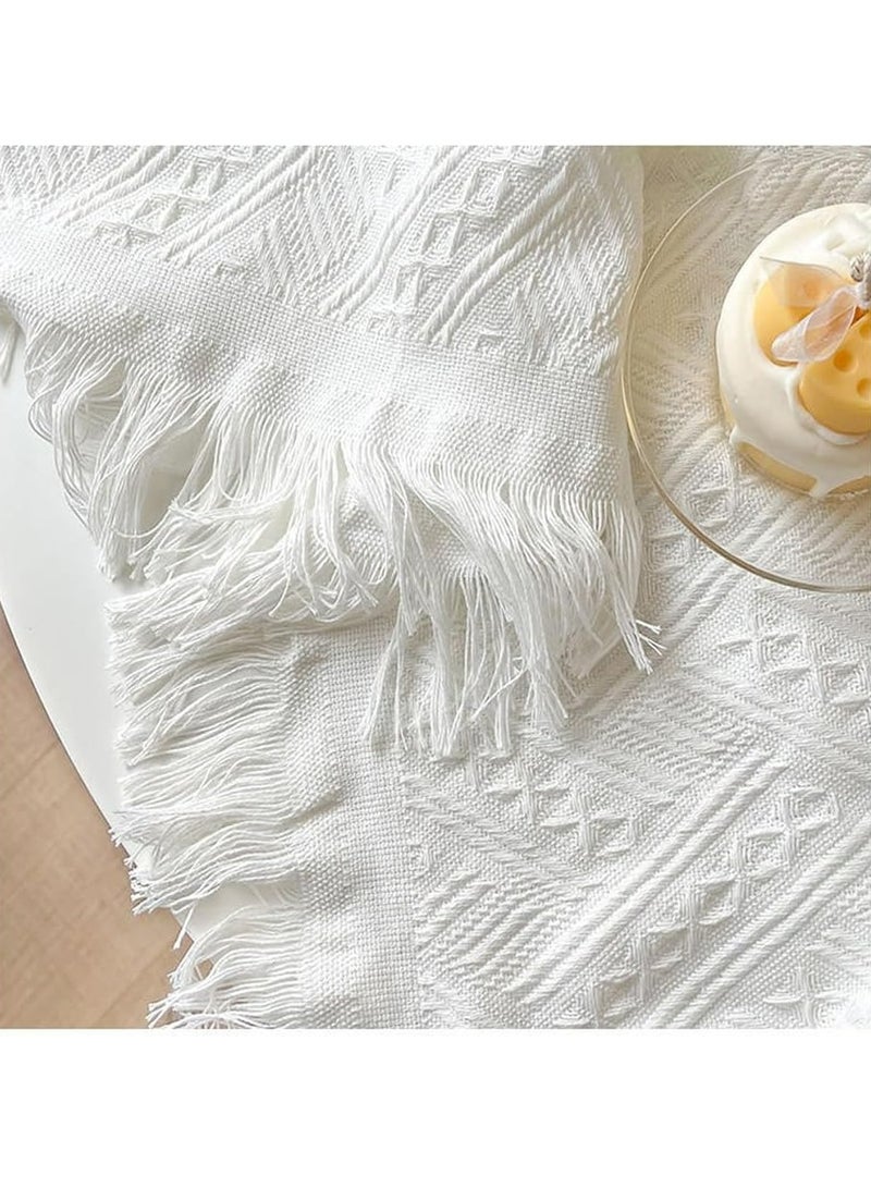 أوزيغالور مناديل مربعة صغيرة بيضاء لطاولات النوم، طاولات القهوة والشاي، عربات الشاي، تزيينات الطاولات المنعشة - Image 3