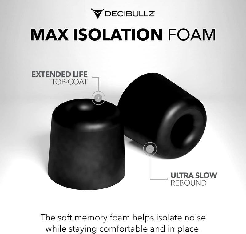 Decibullz Custom Molded Memory Foam Earbud Tips â€“ 5 Pack Large | Comfortable Ear Bud Replacement Tips for Earphones & Earplugs - Image 2