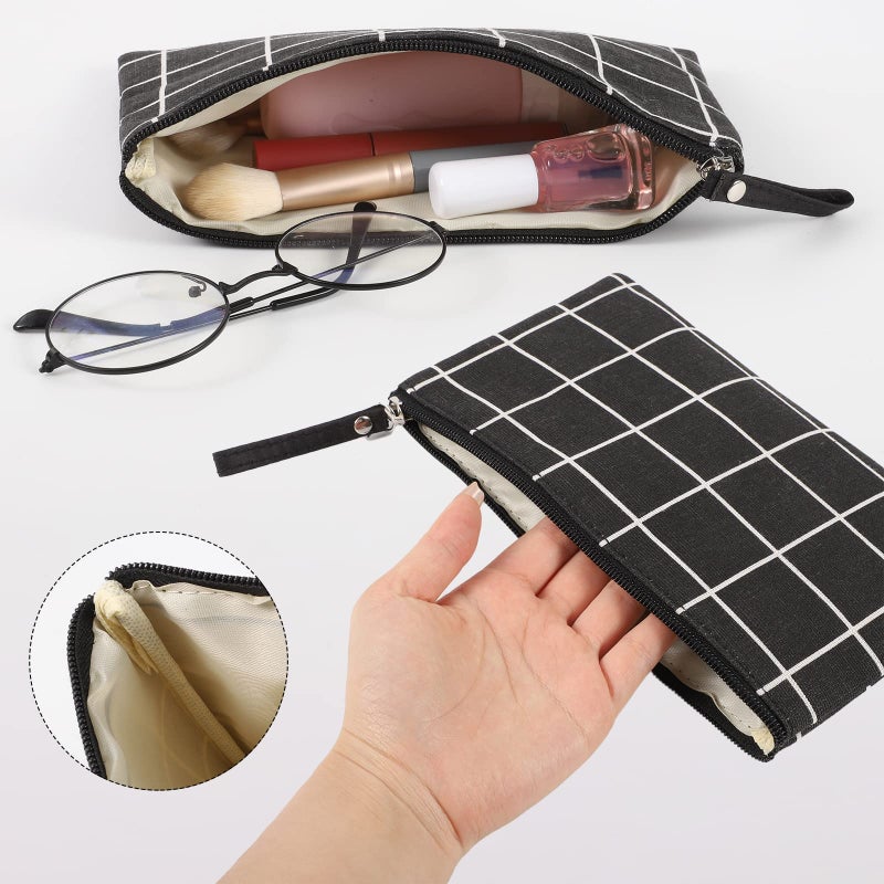 SUMAJU 2 Pcs Small Cosmetic Bag, Multi-Function Canvas Cosmetic Pouch Small Zipper Pouch Makeup Bag Purse Pouches Cute Makeup Pouch Christmas Gifts Stocking Stuffers for Women - Image 4