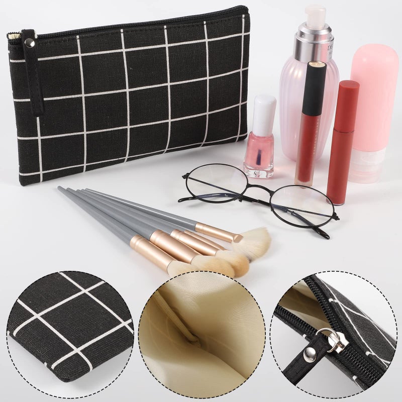 SUMAJU 2 Pcs Small Cosmetic Bag, Multi-Function Canvas Cosmetic Pouch Small Zipper Pouch Makeup Bag Purse Pouches Cute Makeup Pouch Christmas Gifts Stocking Stuffers for Women - Image 3
