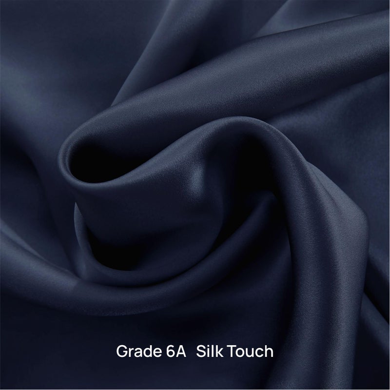 Ambra Linens Ambra Linen Premium Luxury Silky Soft Pillow Cover, Solid Color,Silk Like Soft, Skin Friendly, Compatible with All Bedding Styles, Set of 2 Covers for All-Season use (Navy Blue) - Image 3