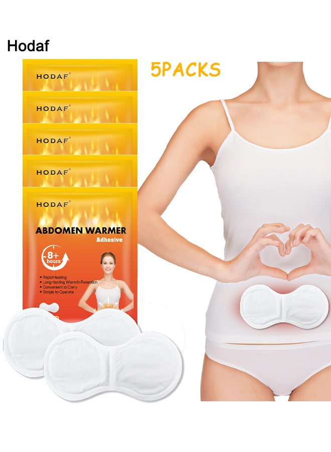 Hodaf Heat Patches For Period Pain Relief & Period Cramps, Portable Menstrual Heating Pad, Air-Activated Adhesive Heating Patches For Cramps, Suitable For All Skin Types, 5 Packs - Image 1