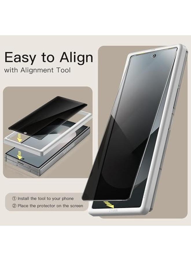 Jetech Front Privacy Screen Protector For Samsung Galaxy Z Fold 6 Anti Spy Tempered Glass Film With Easy Installation Tool Case Friendly 2 Pack  - Image 5
