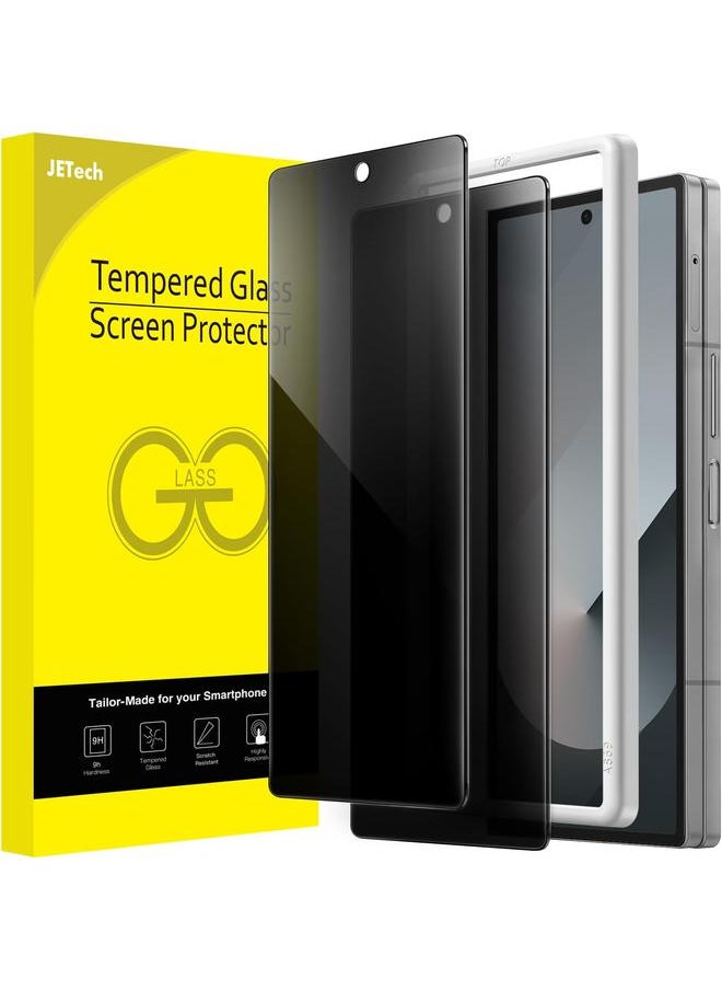 Jetech Front Privacy Screen Protector For Samsung Galaxy Z Fold 6 Anti Spy Tempered Glass Film With Easy Installation Tool Case Friendly 2 Pack  - Image 1