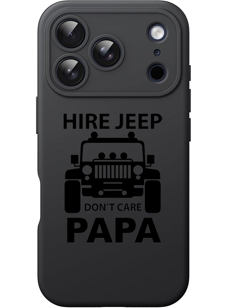 Theodor Protective Slim Fit Case Liquid Silicone Cover with Full Body Protection Anti-Scratch Shockproof Case For Apple iPhone 17 Pro (Black) Hire jeep dont care papa - black - Image 1