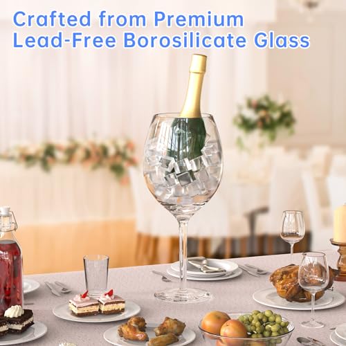 NiHome Artisan 100oz Hand-Blown Giant Wine Glass for Celebrations & Gatherings, 15" Tall 4.5" Mouth Italian Design Large Capacity Crystal Stemware, Elegant Lead-Free Glassware Eco-Friendly Packaging - Image 4