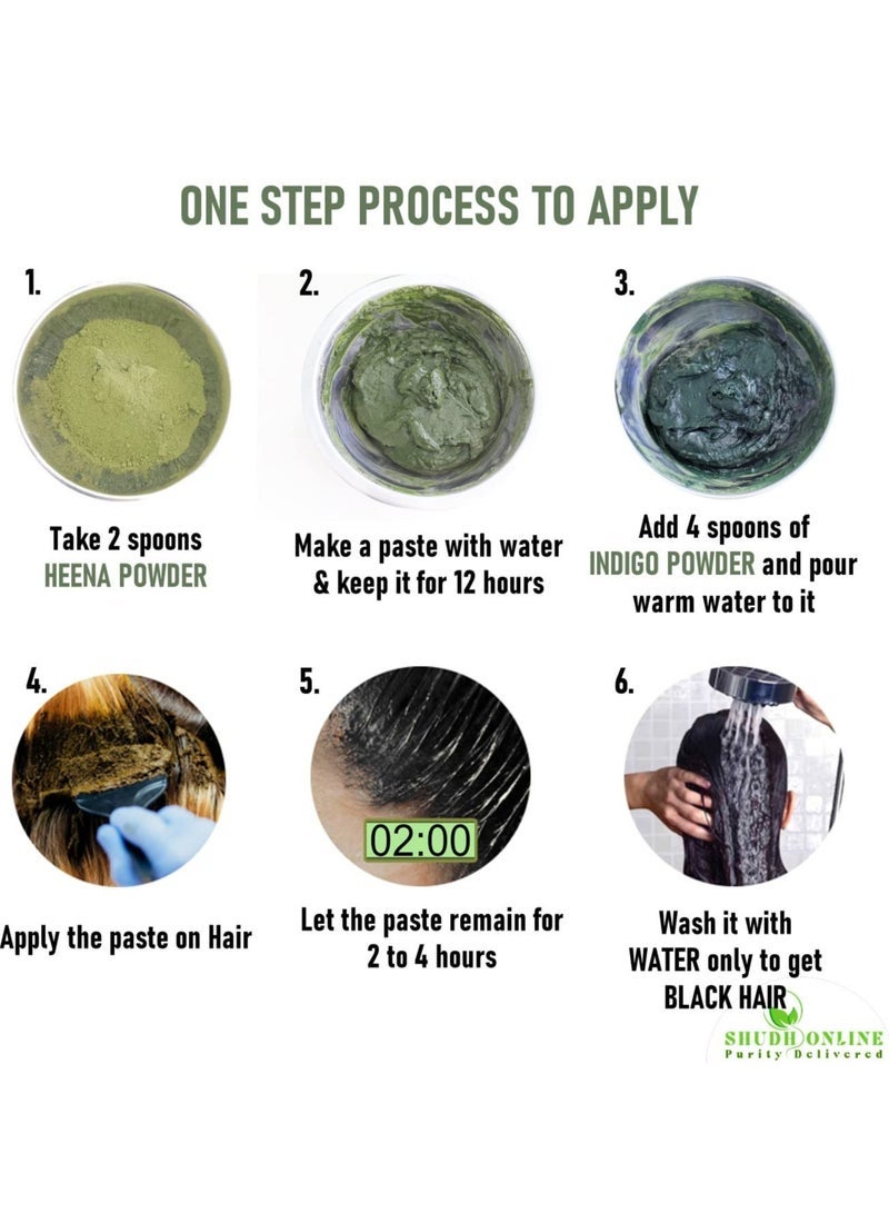 Shudh Online Indigo and Henna Powder Organic for Hair Colour (50 Grams each - 100 grams), avuri and Mehandi, Neela Amari, Natural Mehndi, Neel Patti, Cassia Obovata, Neelayamari, Neli Aku - Image 3