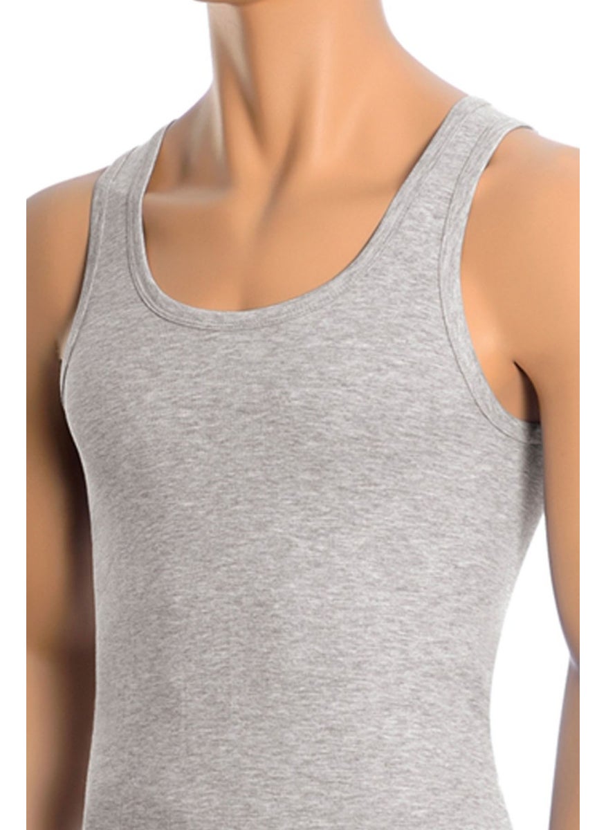 Belifanti Collection Men's Cotton 6-Piece Gray Undershirt and 6-Piece Black Boxer 12 Piece Set  - Image 3