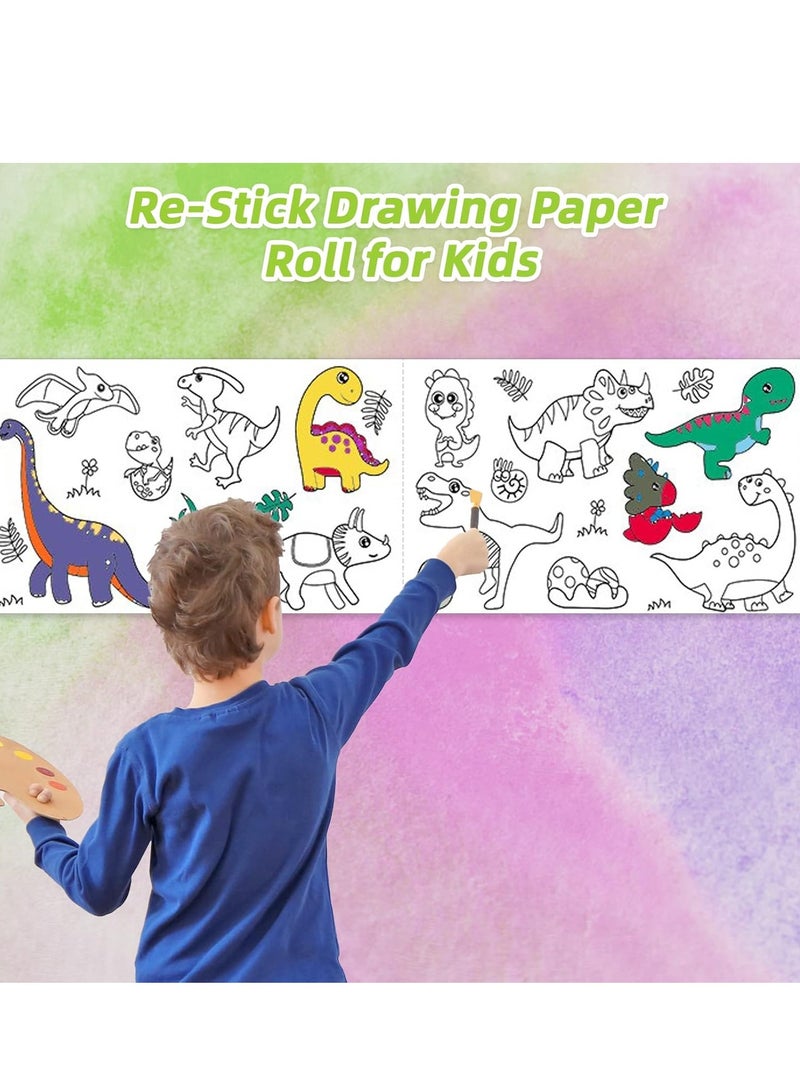 3M Roll of Drawing Paper, Coloring for Kids, Toddlers, DIY Cut and Stick for Girls and Boys (Dinosaurs)  - Image 5