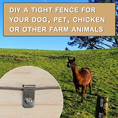 LSGCQ Wire Fence Clips Metal 100 Pcs Wire Clamps Stainless Steel Fencing Mounting Clips with 100 Pcs Stainless Steel Screws for 12-16 Gauge Welded Clamps to Wood, Metal or Vinyl Railings (100 PCS) - Image 5