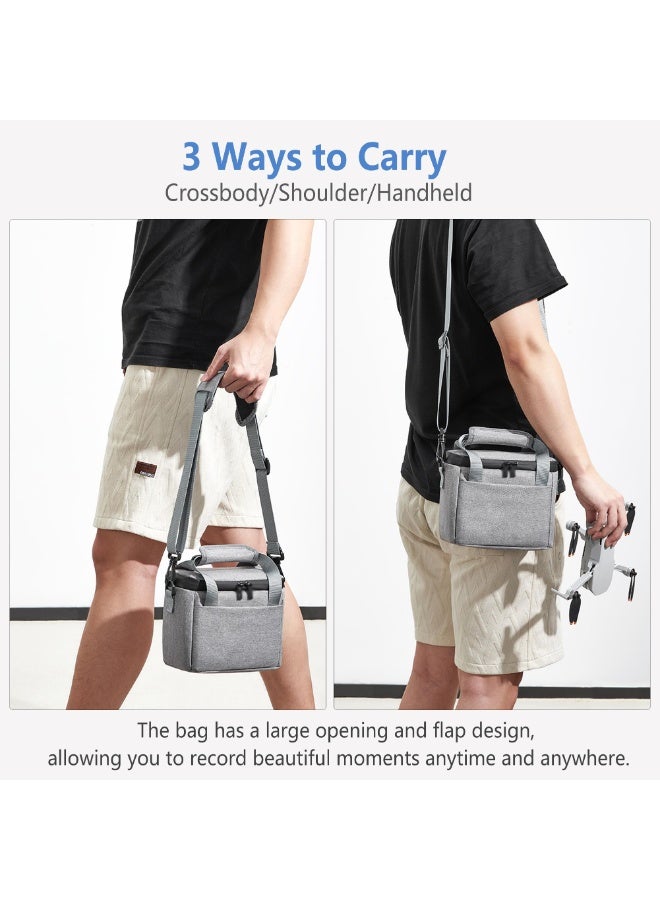 SYOSI DJI Mini 4K/4/2 SE Travel Carrying Case, Portable Shoulder Bag for Drone & Controller Accessories, Waterproof Oxford Storage Bag with Strap Handle (Grey) - Image 5
