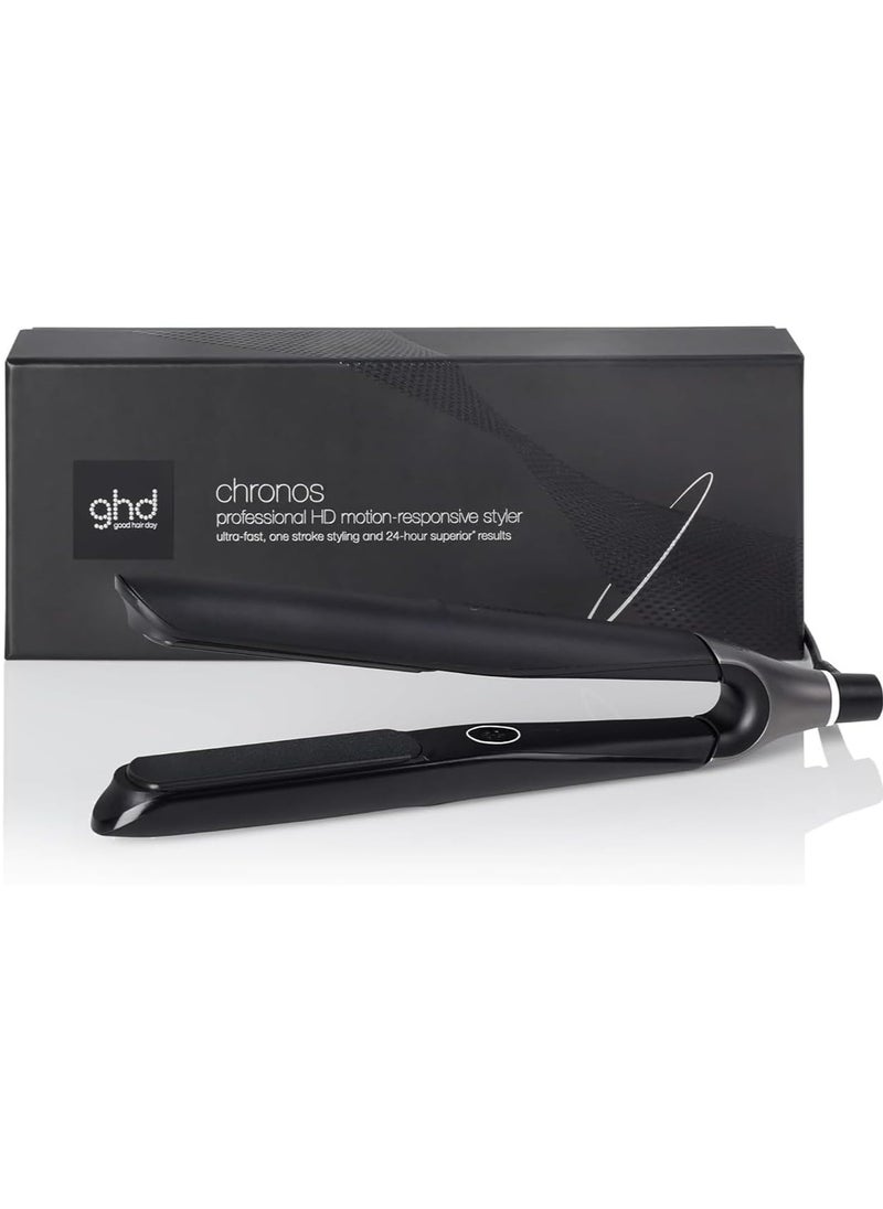 ghd GHD Chronos Hair Straightener – 1” Professional HD Motion-Responsive Styler | Ultra-Fast Straightener Iron | No Heat Damage | Frizz-Free, Sleek & Shiny Hair | 3X Faster Styling | 85% More Shine | Salon-Grade Hair Styler – Black  - Image 2
