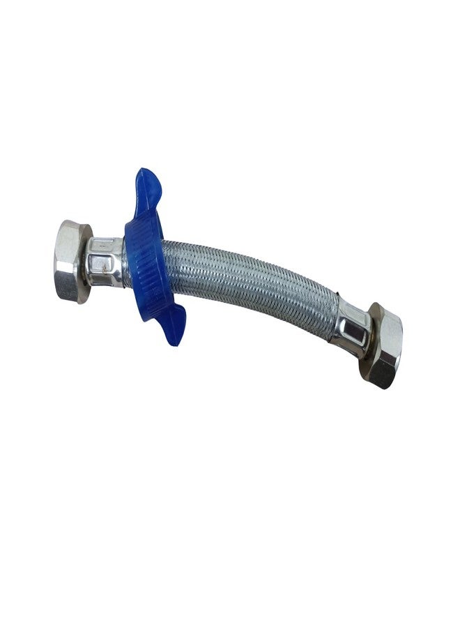 LuvBath Fitting 6 Inch 304 Stainless Steel Connection Pipe | Pack of 1 | Leakproof, Rust-Free Flexible Hose Pipes for Geyser, Toilet, Basin & Sink, Hot Cold Mixer Faucets | Silver | 6 Inch (15 cm) - Image 1