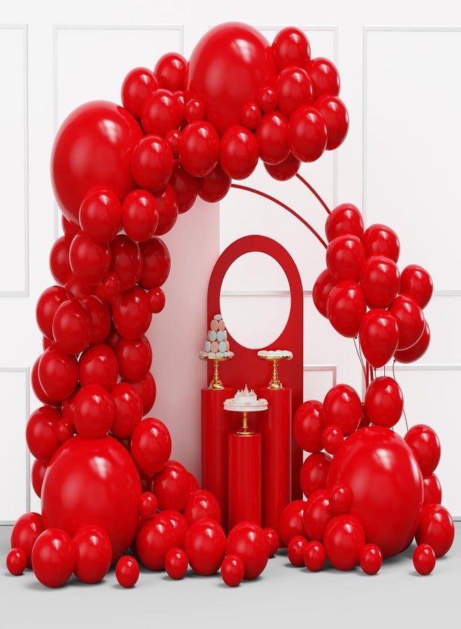 YMSZ Red Balloons Garland Arch kit, 114pcs Red Latex Balloon with Different Sizes for Birthday, Graduation, Valentines, Christmas, Wedding Party Decorations - Image 1