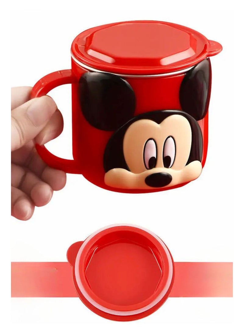 Disney Mickey Mouse Red Kids Mug – Durable Abs Outer, Stainless Steel Liner, Insulated with Spill-Proof Lid  - Image 2