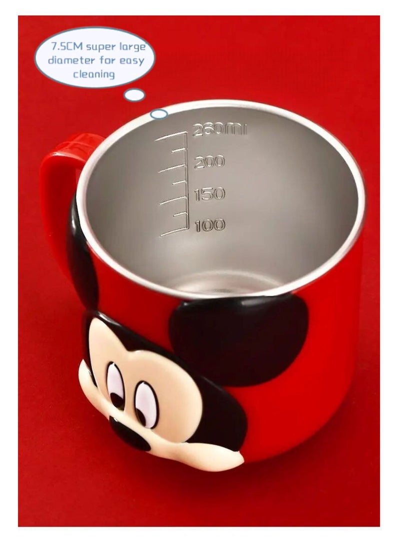 Disney Mickey Mouse Red Kids Mug – Durable Abs Outer, Stainless Steel Liner, Insulated with Spill-Proof Lid  - Image 3
