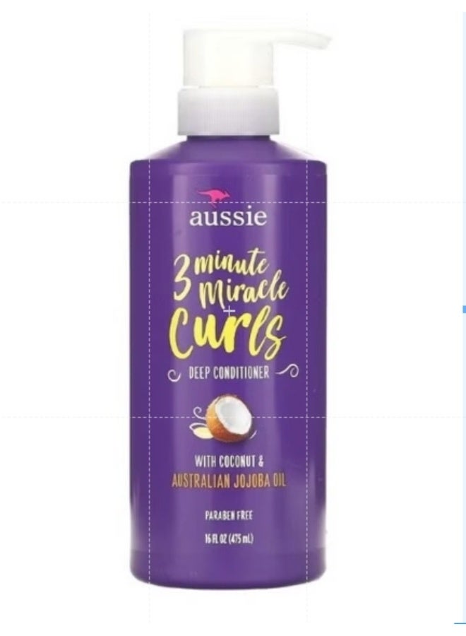 3 Minute Miracle Curls Deep Conditioner With Coconut Australian Jojoba Oil 16 fl oz 475 ml