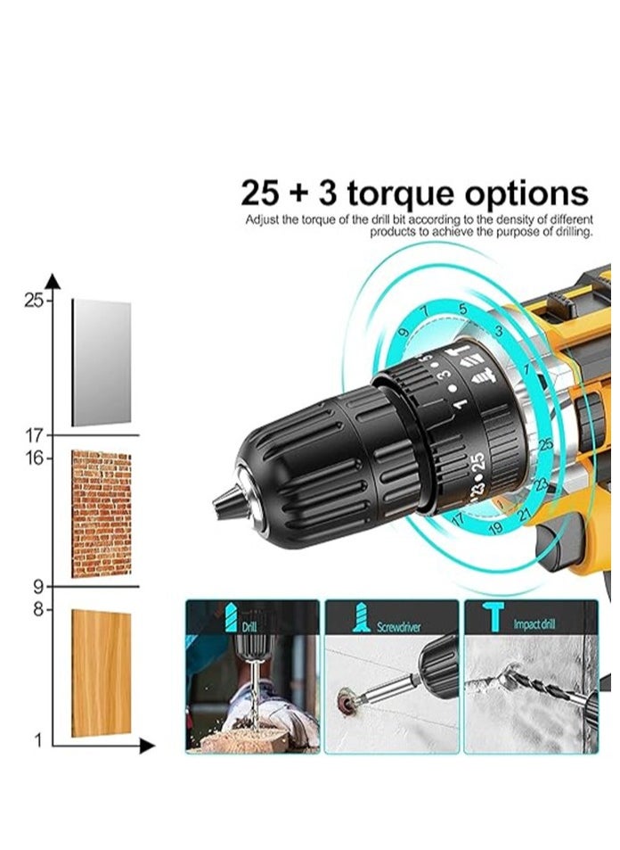 ELIKLIV 21V Cordless Drill, 3/8 Inch Power Drill Set with Lithium Ion Battery and Charger, Electric Drill with Variable Speed, 19 Positions and 24-Pieces Drill/Driver Accessories Kit - pzsku/Z05DA31AB3F94E4CF7F89Z/45/_/1726676593/0625552a-e95b-4f22-aba7-67f00ec8429c