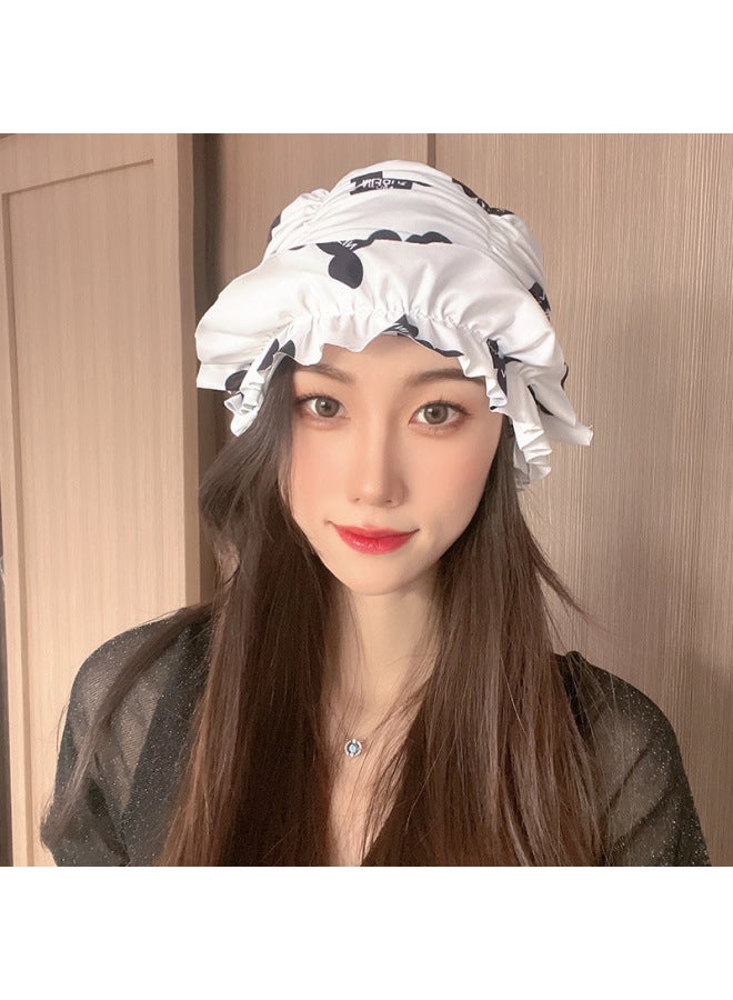 Swimming Cap Women's Long Hair Special Cute Korean Japanese Style Showing Face Small Big Head Circumference Color Adult Cloth Style-Color:Phoenix Flower