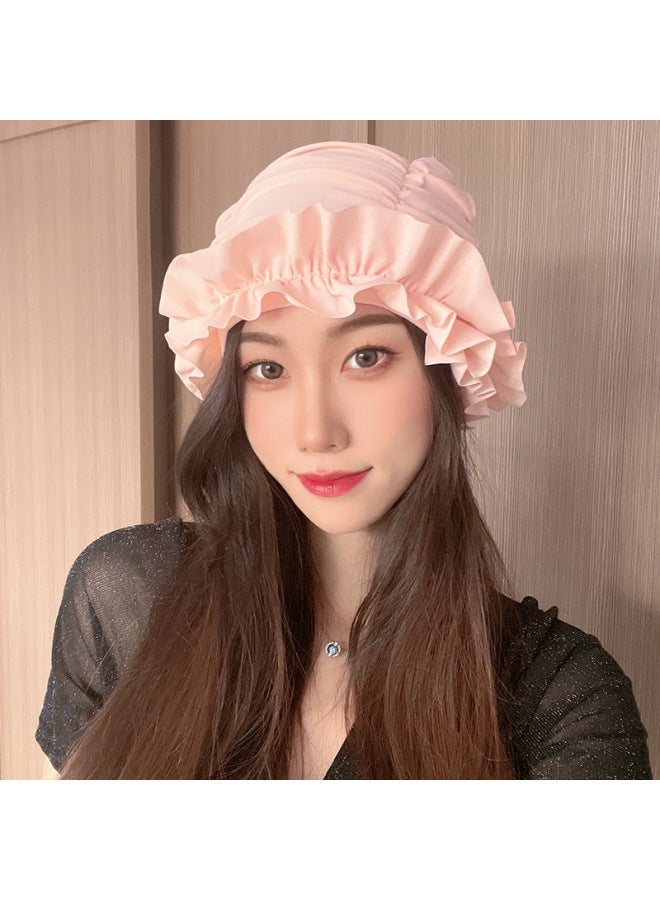 Swimming Cap Women's Long Hair Special Cute Korean Japanese Style Showing Face Small Big Head Circumference Color Adult Cloth Style-Color:Phoenix Flower