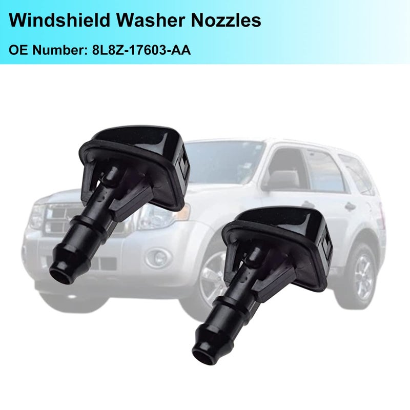 Loomyar 2 Pcs Front Windshield Washer Nozzles Wiper Spray Washer Jet 8L8Z17603AA for Ford Escape 20082012 for Mercury Mariner 20082011 Replace 8L8Z17603AA - Image 4