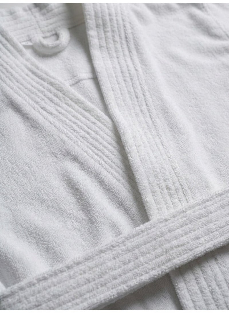 Ambrosia روب استحمام تيري XXL لوكسور unisex أبيض - 100% قطن - Image 2