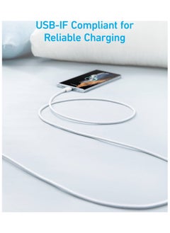 Generic 322 USB-A to USB-C Braided Cable 3ft/0.9m A81H5H21 White  - Image 3