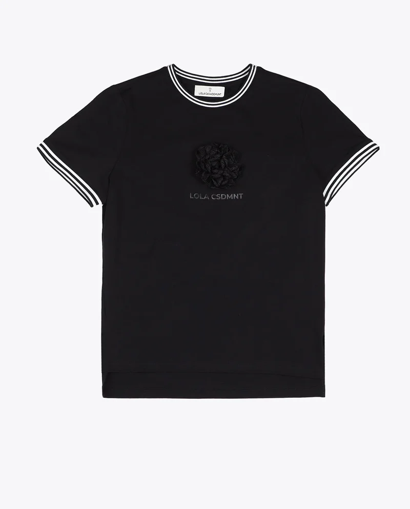 Lola Casademunt Short sleeve T-shirt with front flower detail