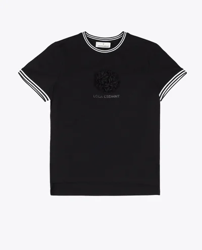 Lola Casademunt Short sleeve T-shirt with front flower detail