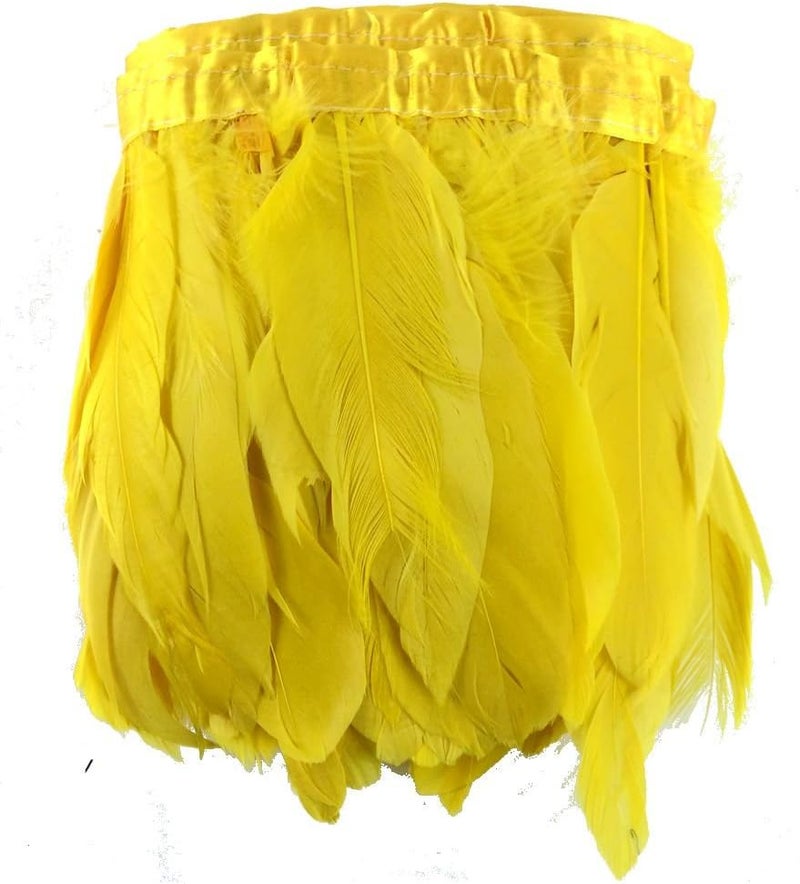 Sowder Golden Yellow Duck Goose Feather Trim Fringe 2 Yards - Image 1