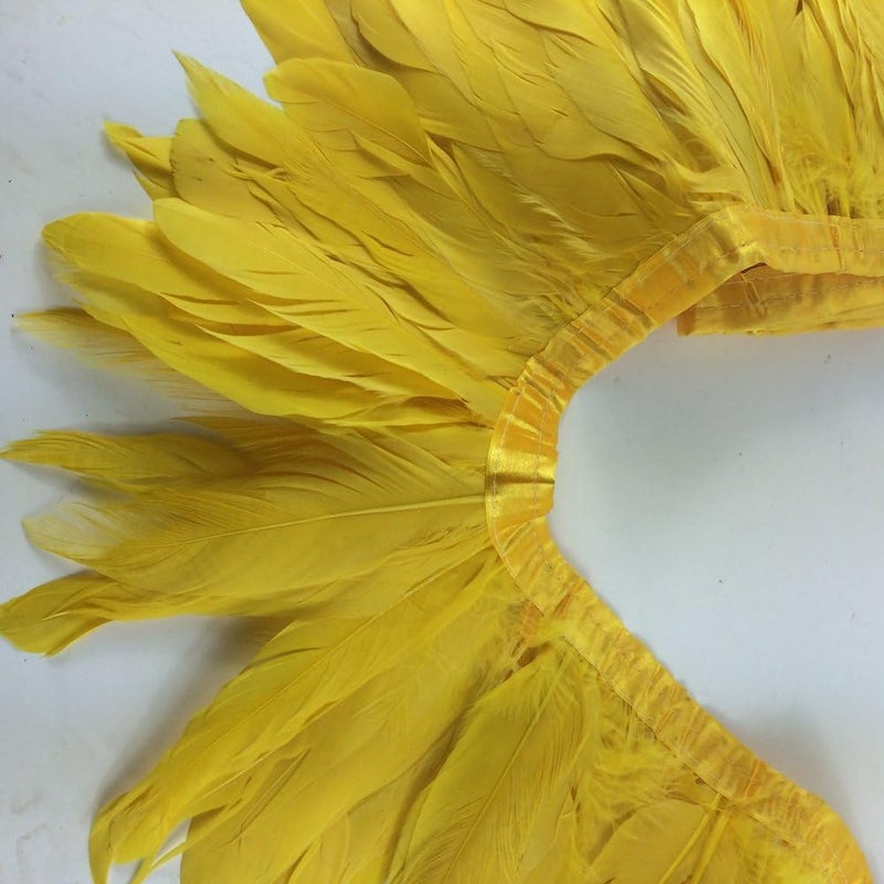 Sowder Golden Yellow Duck Goose Feather Trim Fringe 2 Yards - Image 2