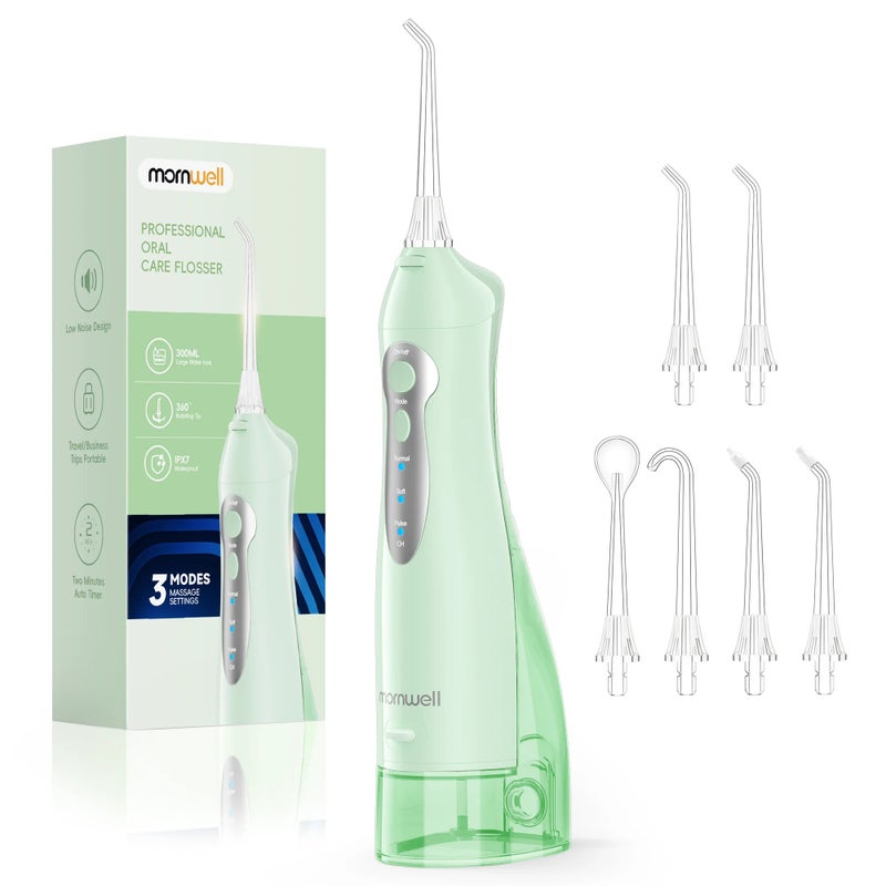 Mornwell Newest D52 Water Flosse Jet Rechargeable Oral Flosser Portable 300ML 6 Nozzles Waterproof Oral Irrigator Teeth Cleaner - Image 1