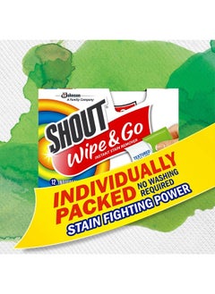 Shout Shout Wipes, Wipe and Go Instant Stain Remover, Laundry Stain and Spot Remover for On-the-Go, 4 Count  - Image 4