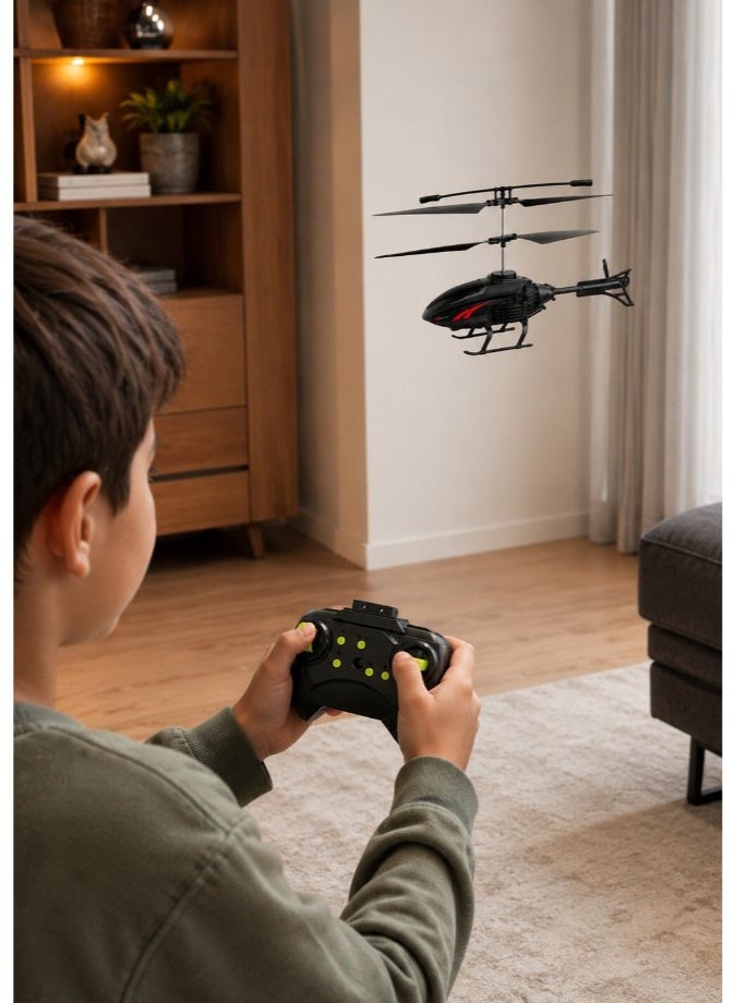 DAT Remote Control 2-Way RC Helicopter with Gyro Stabilizer, Easy-to-Fly Indoor Outdoor Flying Toy for Kids & Beginners – Black - Image 5