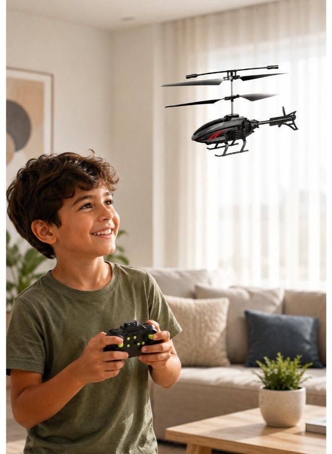 DAT Remote Control 2-Way RC Helicopter with Gyro Stabilizer, Easy-to-Fly Indoor Outdoor Flying Toy for Kids & Beginners – Black - Image 2