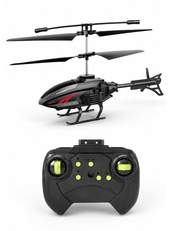 DAT Remote Control 2-Way RC Helicopter with Gyro Stabilizer, Easy-to-Fly Indoor Outdoor Flying Toy for Kids & Beginners – Black - Image 1
