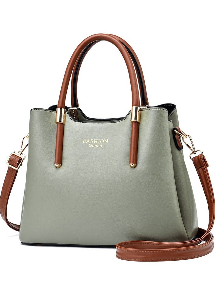 Fashion Queen Retro Elegant Handbag Advanced Leather Unique Chic All-match Large Capacity One Shoulder Crossbody Messenger Bag For Women Mother Girl Friend Gift