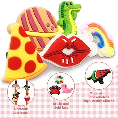 Zddaoole 60 Pcs Cute Pencil Topper Decoration, Different Pencil Clip Designs, Suitable for School Prize, Classroom Reward, Gift Idea - Image 4