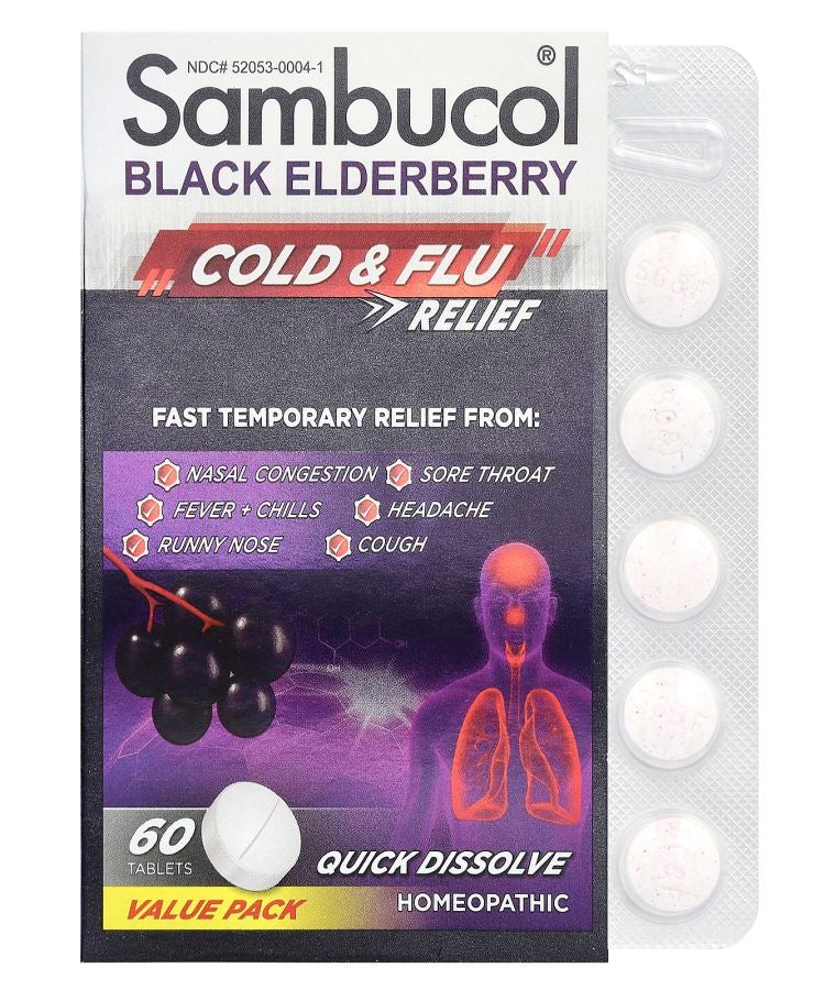 Black Elderberry Cold & Flu Relief 60 Tablets