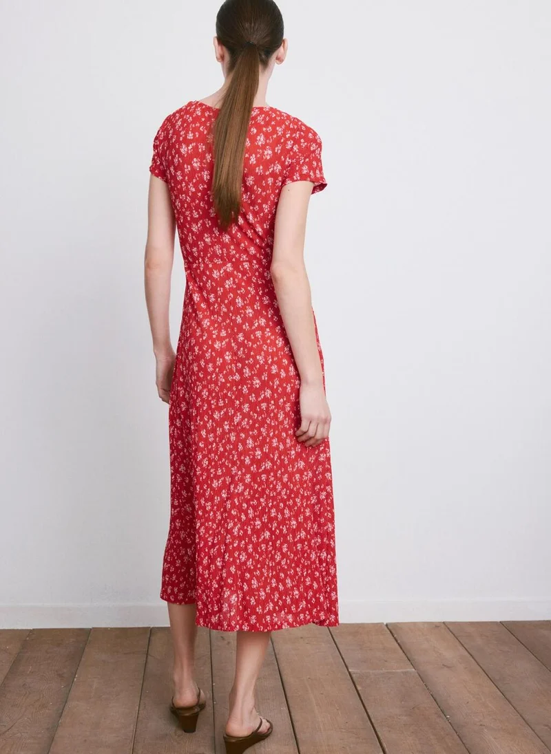 مانجو Printed midi-dress