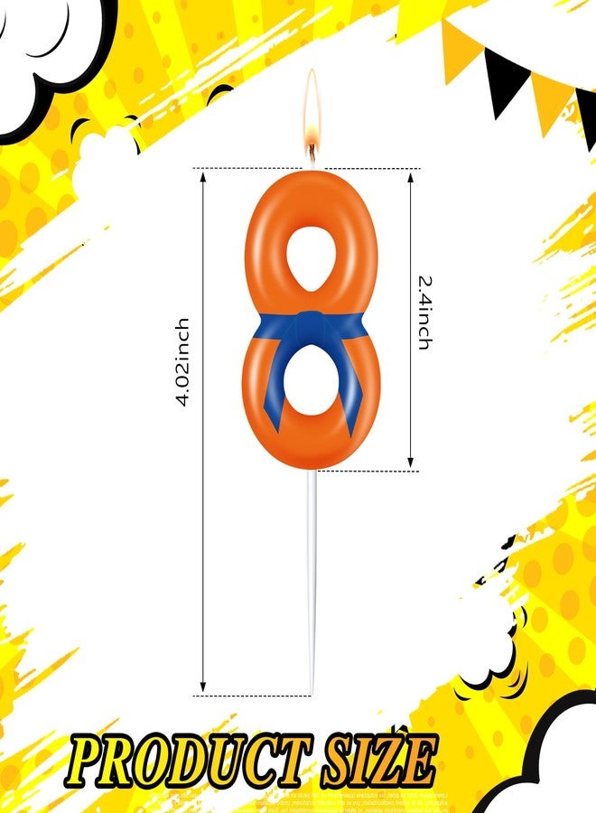 MTLEE Anime Theme Dragon Birthday Candle Orange and Blue Belt Cake Number Candle Cupcake Topper for Anime Themed Birthday Decoration Supplies (8) - Image 2