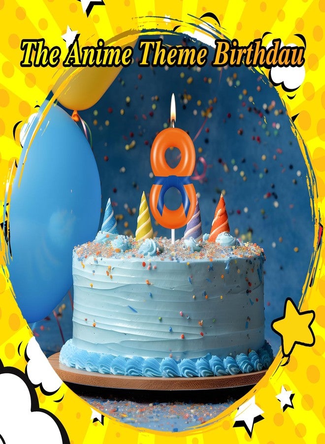 MTLEE Anime Theme Dragon Birthday Candle Orange and Blue Belt Cake Number Candle Cupcake Topper for Anime Themed Birthday Decoration Supplies (8) - Image 5