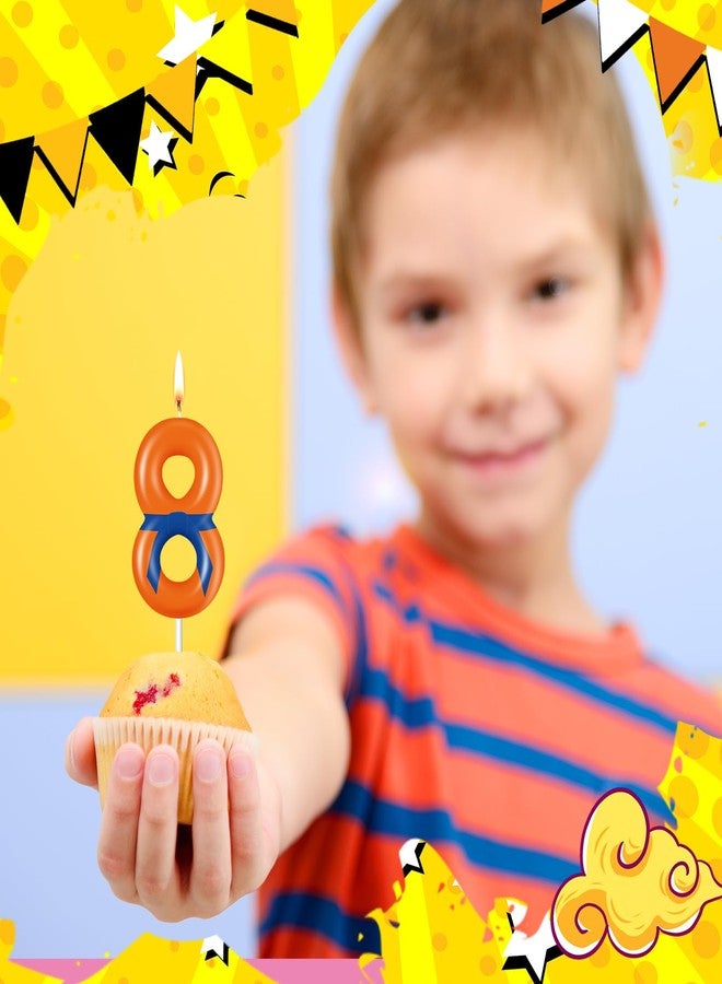 MTLEE Anime Theme Dragon Birthday Candle Orange and Blue Belt Cake Number Candle Cupcake Topper for Anime Themed Birthday Decoration Supplies (8) - Image 3