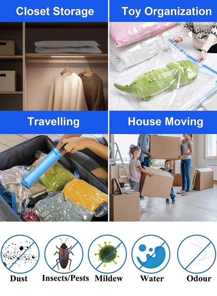 7+1Pcs  Reusable Vacuum Storage Bags With Travel Hand Pump  - Image 5